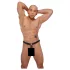 ZADO - Leather Thong with Dildo & 3 Penis Rings