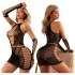 JSY 012 - sparkly mesh mini dress (black)