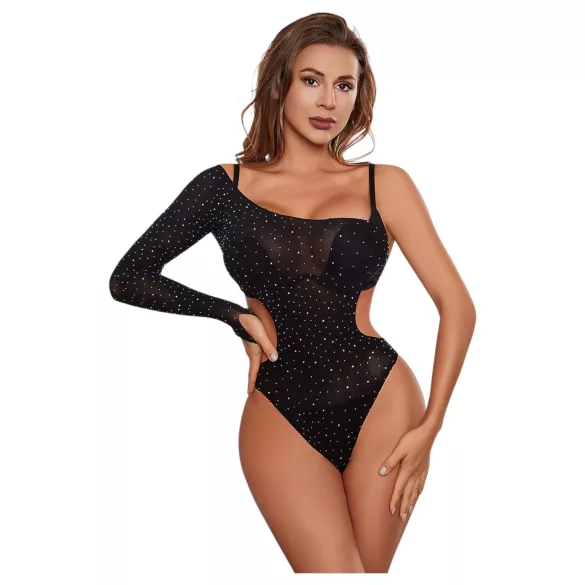 JSY 013 - shimmering bodysuit (black)
