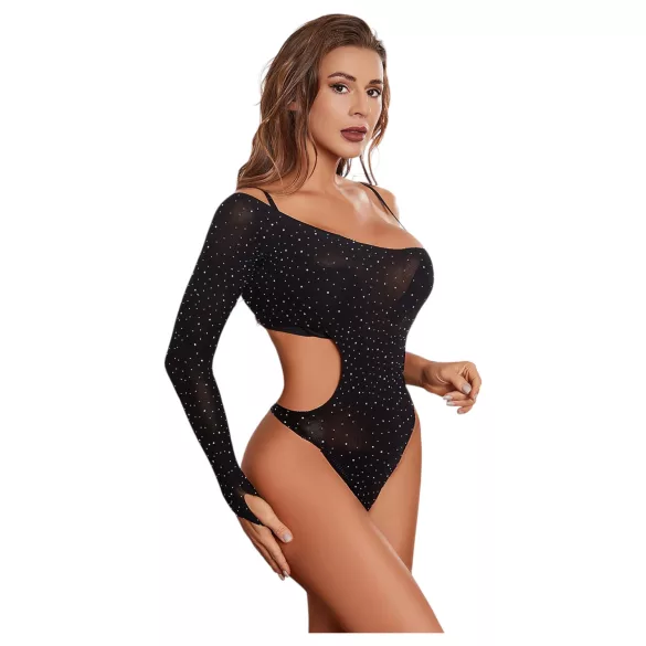 JSY 013 - shimmering bodysuit (black)