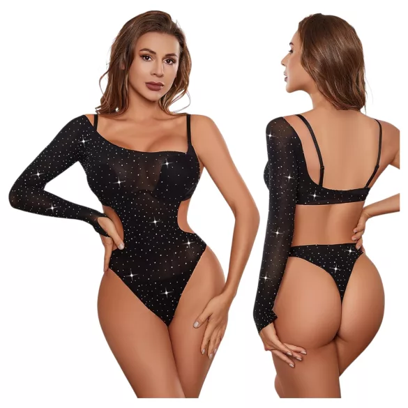 JSY 013 - shimmering bodysuit (black)