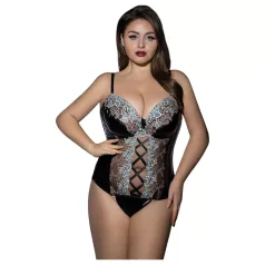 JSY 062 - black lace‑up lingerie set (XL-2XL)