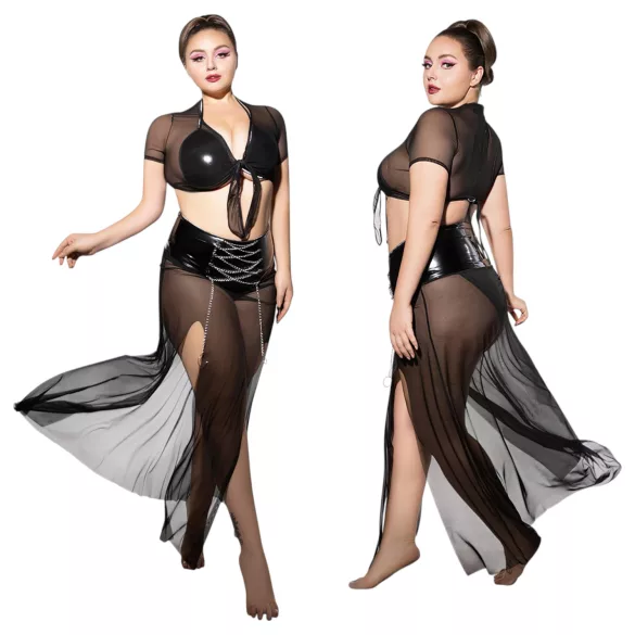 JSY 065 - black babydoll set (XL-2XL)