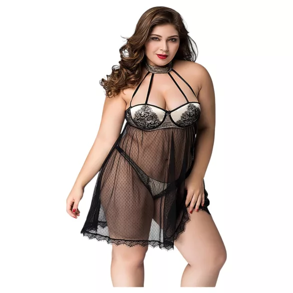 JSY 066 - black babydoll set (XL-2XL)