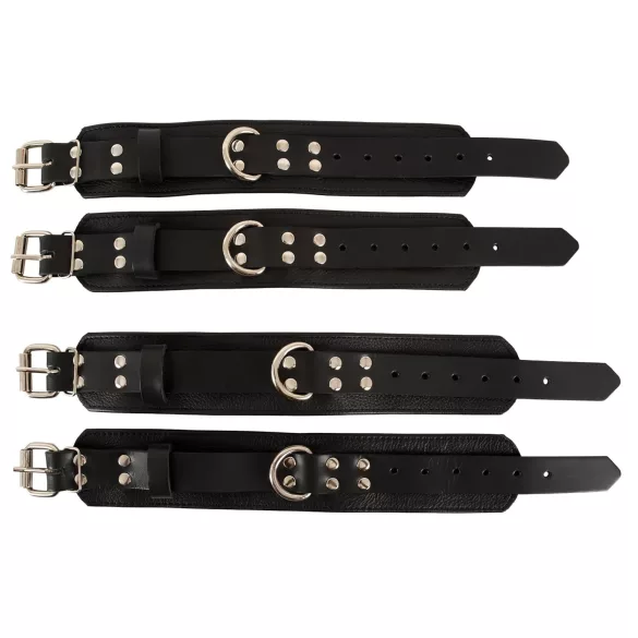 ZADO - Black Leather Bed Restraint Set