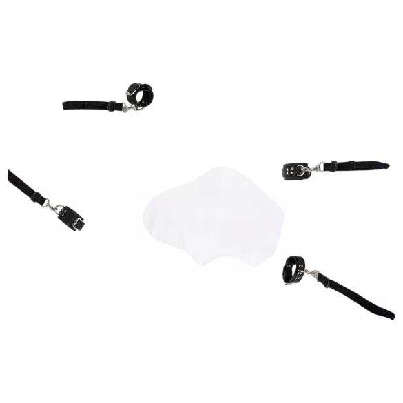 ZADO - Black Leather Bed Restraint Set