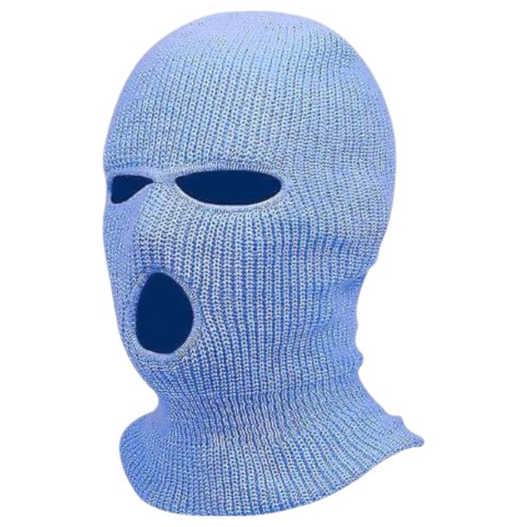 Balaclava - Knitted 3-Hole Mask (Blue)