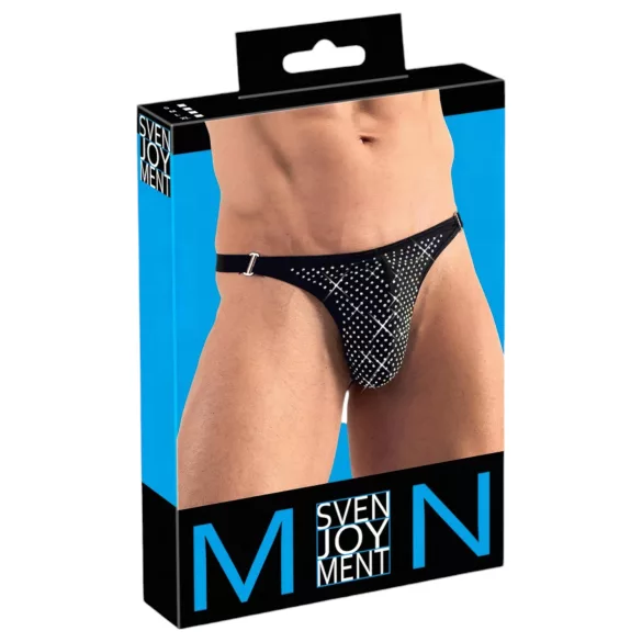 Svenjoyment - Men's Black Rhinestone Thong - M