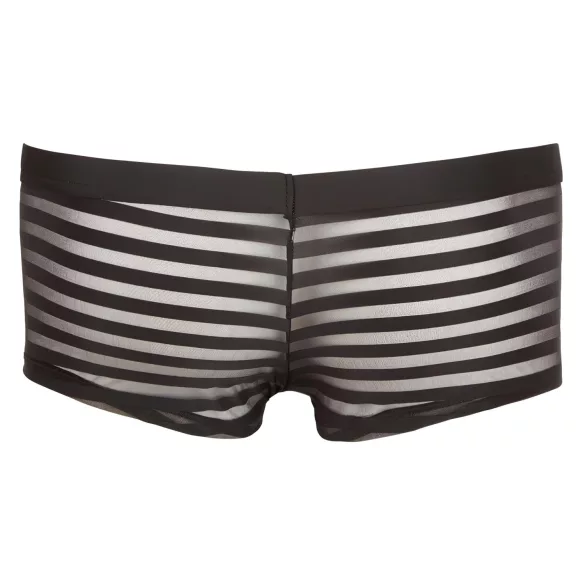 Transparent Striped Boxer Briefs (Black)  - XXL