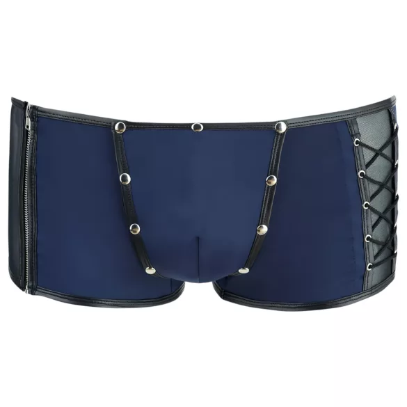 NEK - Blue Boxer Briefs with Black Lace-Up and Mesh Panels