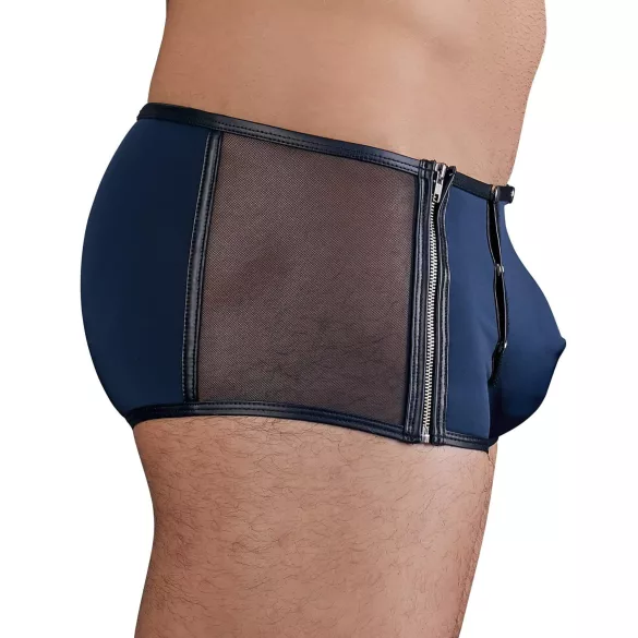 NEK - Blue Boxer Briefs with Black Lace-Up and Mesh Panels - L