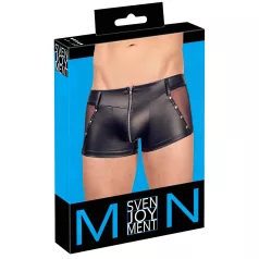 Svenjoyment - shiny zip-up men’s boxer shorts (black) - M