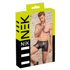 NEK - Black Boxer Briefs with Red Side Panels and Zipper - M