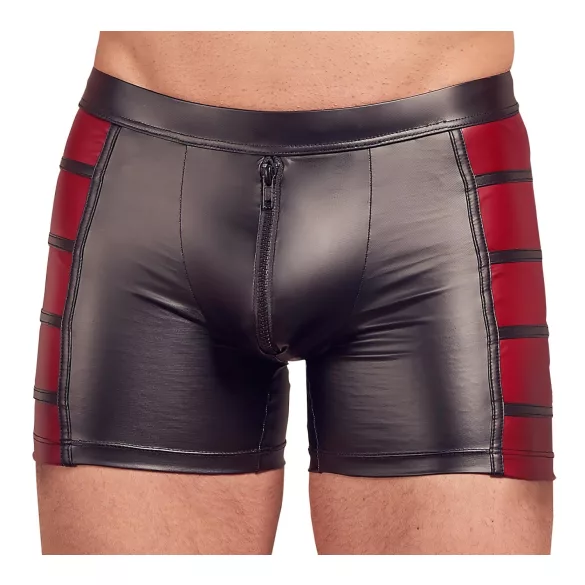 NEK - Black Boxer Briefs with Red Side Panels and Zipper - XL