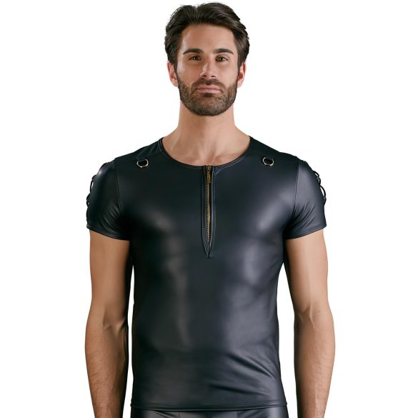 NEK - Matte Finish Men's Black Short Sleeve Top