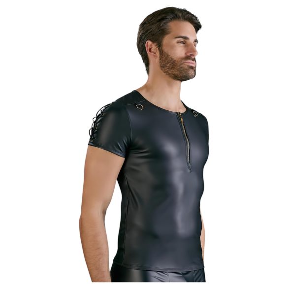 NEK - Matte Finish Men's Black Short Sleeve Top - M