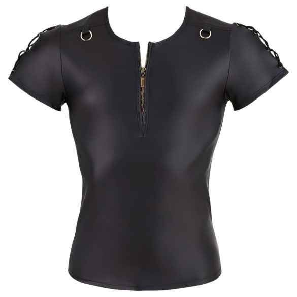 NEK - Matte Finish Men's Black Short Sleeve Top - L