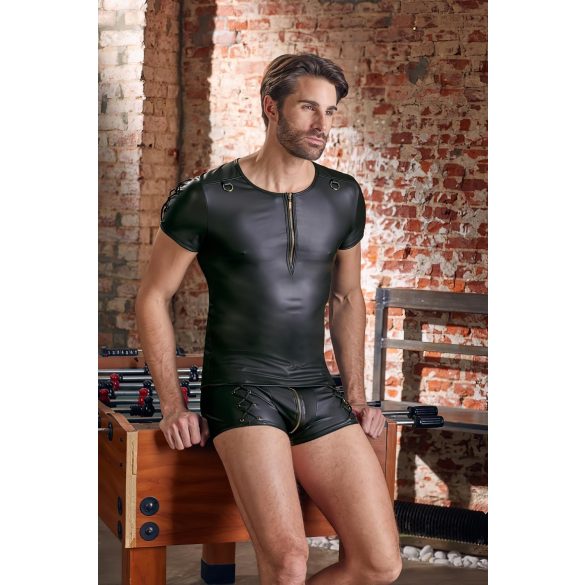 NEK - Matte Finish Men's Black Short Sleeve Top - XL