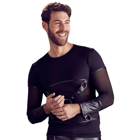 NEK - Cross-Strap Long Sleeve Men's Top (Black) - M