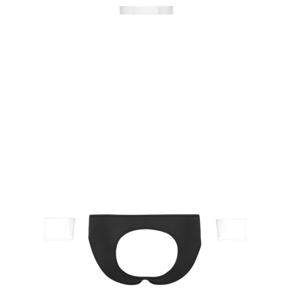 Svenjoyment - Men's Waiter Thong Costume Set (Black & White)