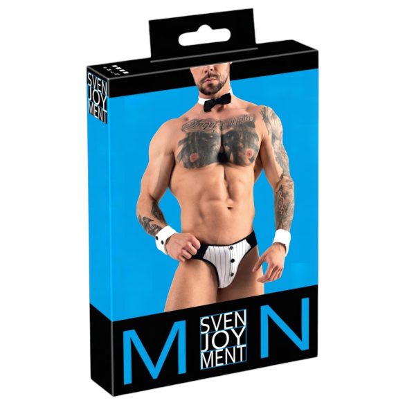 Svenjoyment - Men's Waiter Thong Costume Set (Black & White) - M
