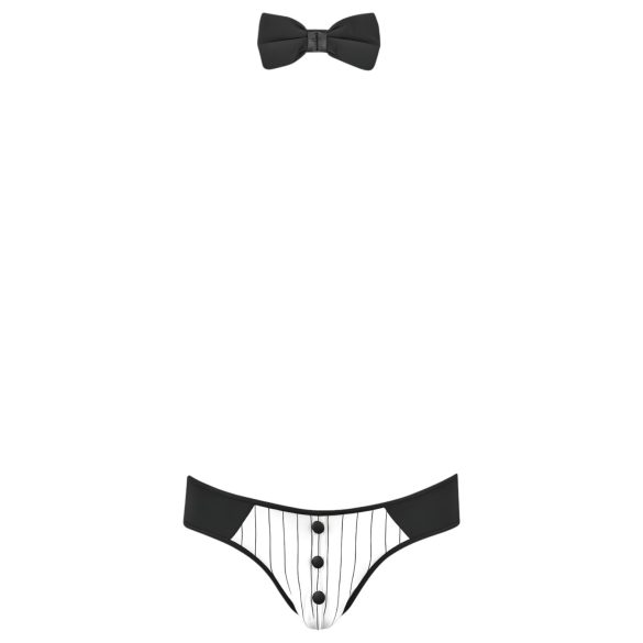 Svenjoyment - Men's Waiter Thong Costume Set (Black & White) - M