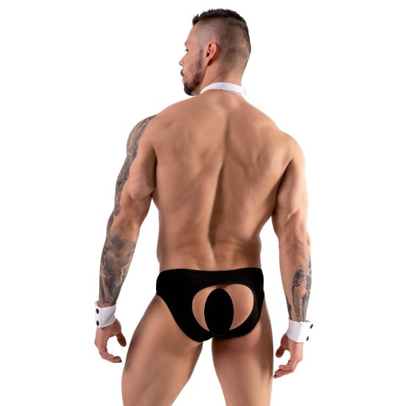 Svenjoyment - Men's Waiter Thong Costume Set (Black & White) - L