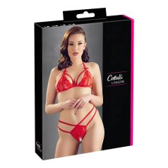 Cottelli - Open Lace Bra Set (Red)