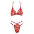 Cottelli - Open Lace Bra Set (Red) - M
