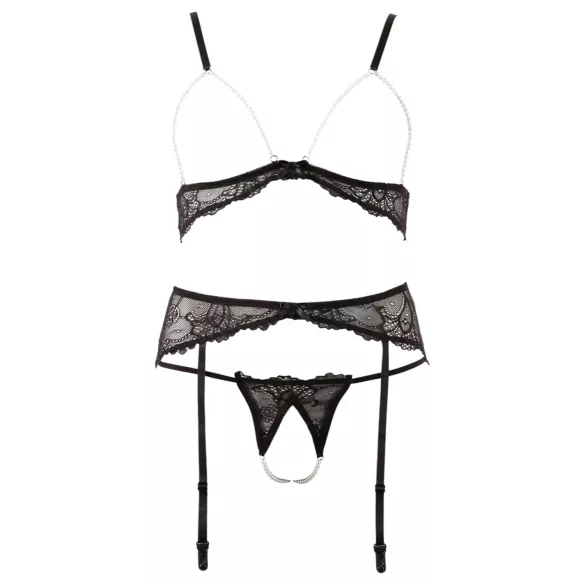 Abierta Fina - Pearl Lace Lingerie Set