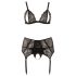Cottelli Plus Size - Lace Lingerie Trio (Black) - XXL