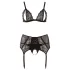 Cottelli Plus Size - Lace Lingerie Trio (Black) - XXXL