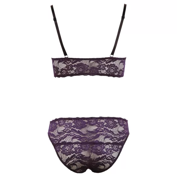 Cottelli - Floral Lace Bra Set (Purple) - L