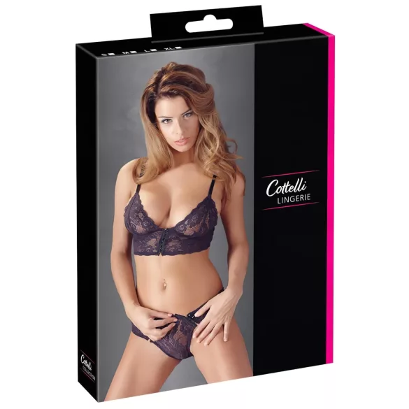 Cottelli - Floral Lace Bra Set (Purple) - XL