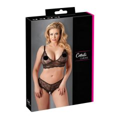 Cottelli Plus Size - Lace Lingerie Set (Black) - XXL