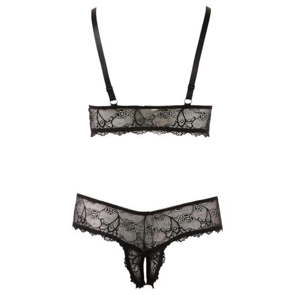 Cottelli Plus Size - Lace Lingerie Set (Black) - XXXL