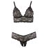 Cottelli Plus Size - Lace Lingerie Set (Black) - XXXXL