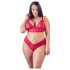 Cottelli Plus Size - Soft Lace Bra Set (Red) - 4XL