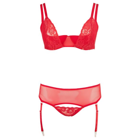 Cottelli Plus Size - Versatile Lingerie Duo (Red) - 95F/2XL