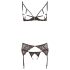 Abierta Fina - Sparkling Lace Enchantment - Bra Set (Black) - XL