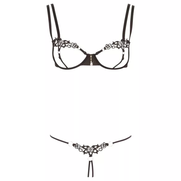 Cottelli - Glittering Embroidered Bra Set (Black)
