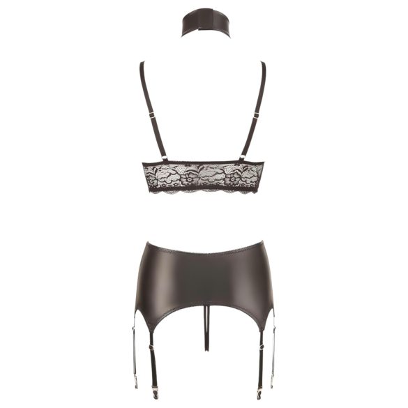 Cottelli Bondage - Lustrous Lace Lingerie Set (4-Piece) - XL