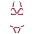 Cottelli - Metallic Ring Open Bra Set (Red)