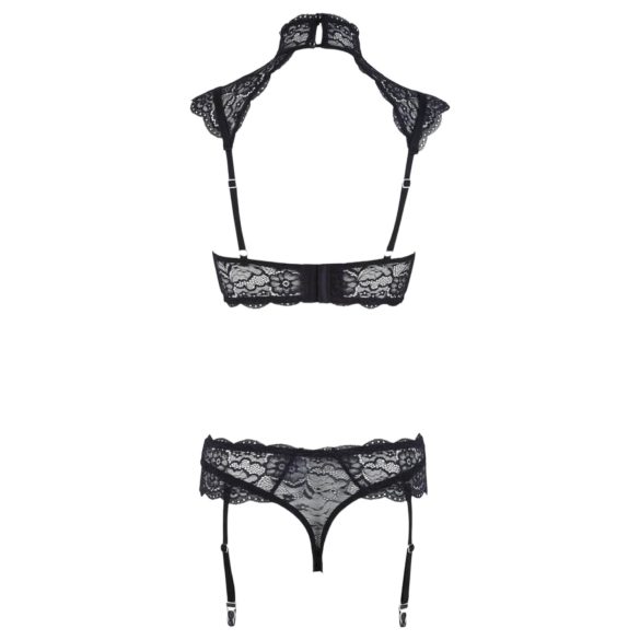 Cottelli - Lace Bra Set with Collar (Black) - 85B/L