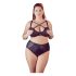 Cottelli Plus Size - Cross Strap Bra & Panty Set (Black)