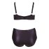Cottelli Plus Size - Cross Strap Bra & Panty Set (Black)