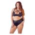 Cottelli Plus Size - Cross Strap Bra & Panty Set (Black) - 85E/L