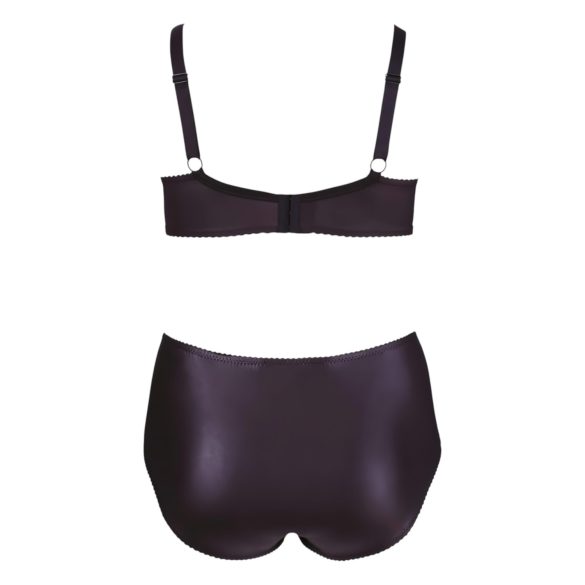 Cottelli Plus Size - Cross Strap Bra & Panty Set (Black) - 85E/L