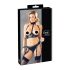 Cottelli Bondage - Shiny Black Bust Lifter Set with Cuffs - M
