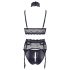Cottelli Bondage - Lace Lingerie Set with Cuffs (Black) - M